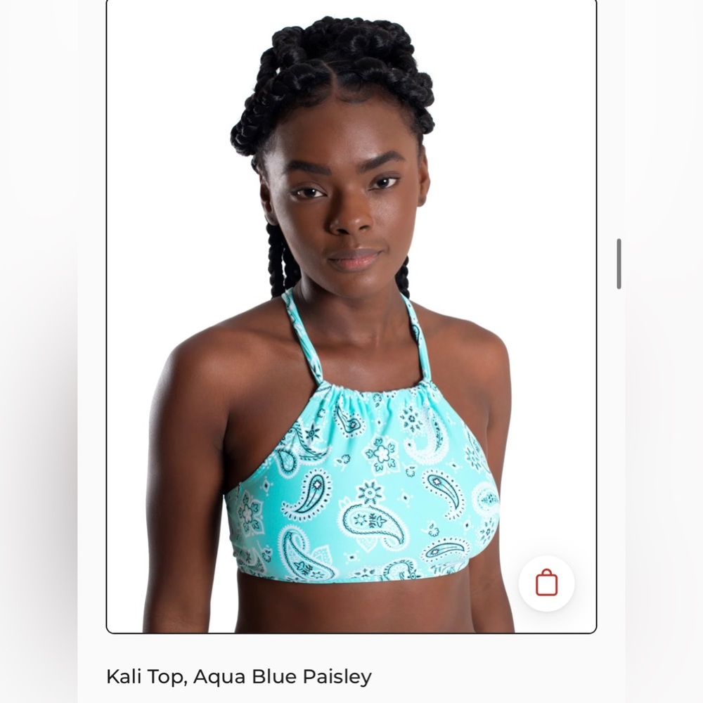 Shakti Kali Top, Aqua Blue Paisley